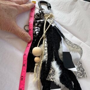 Black and White Tassel Keychain/Purse Charm